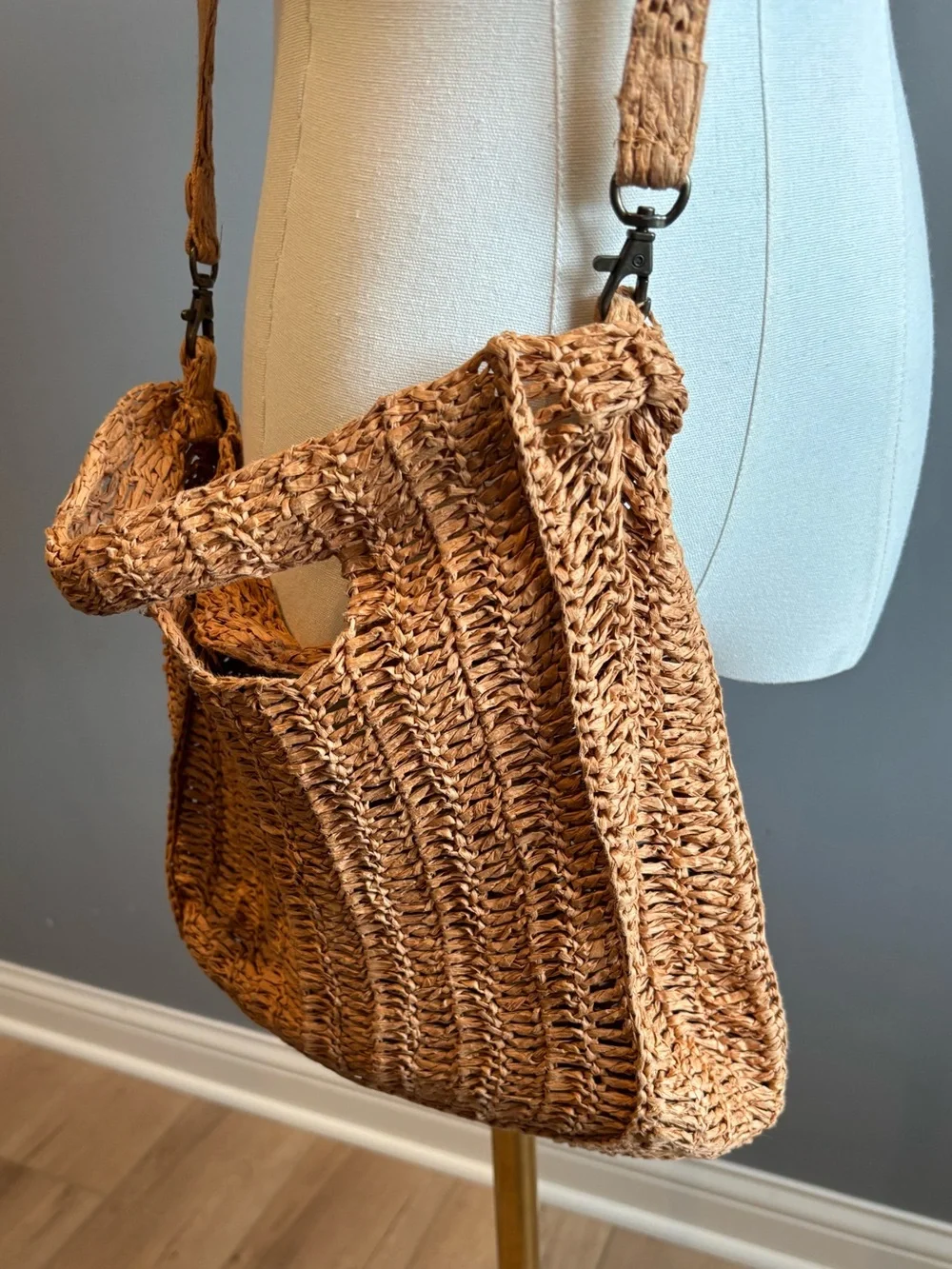 Free People Woven Clutch With Removable Crossbody Strap